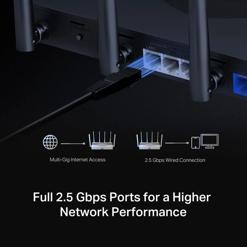 Mercusys MR47BE V1 - Bezdrátový router 3portový switch - 1GbE, 2.5GbE, Wi-Fi 7 Multi-Band