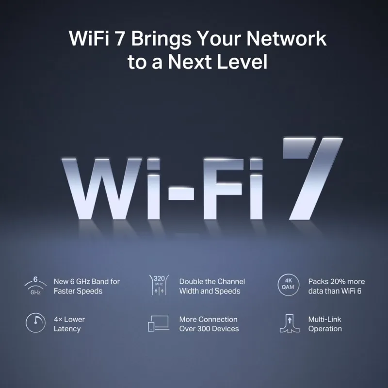 Mercusys MR47BE V1 - Bezdrátový router 3portový switch - 1GbE, 2.5GbE, Wi-Fi 7 Multi-Band