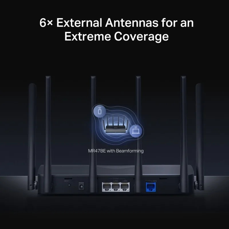 Mercusys MR47BE V1 - Bezdrátový router 3portový switch - 1GbE, 2.5GbE, Wi-Fi 7 Multi-Band