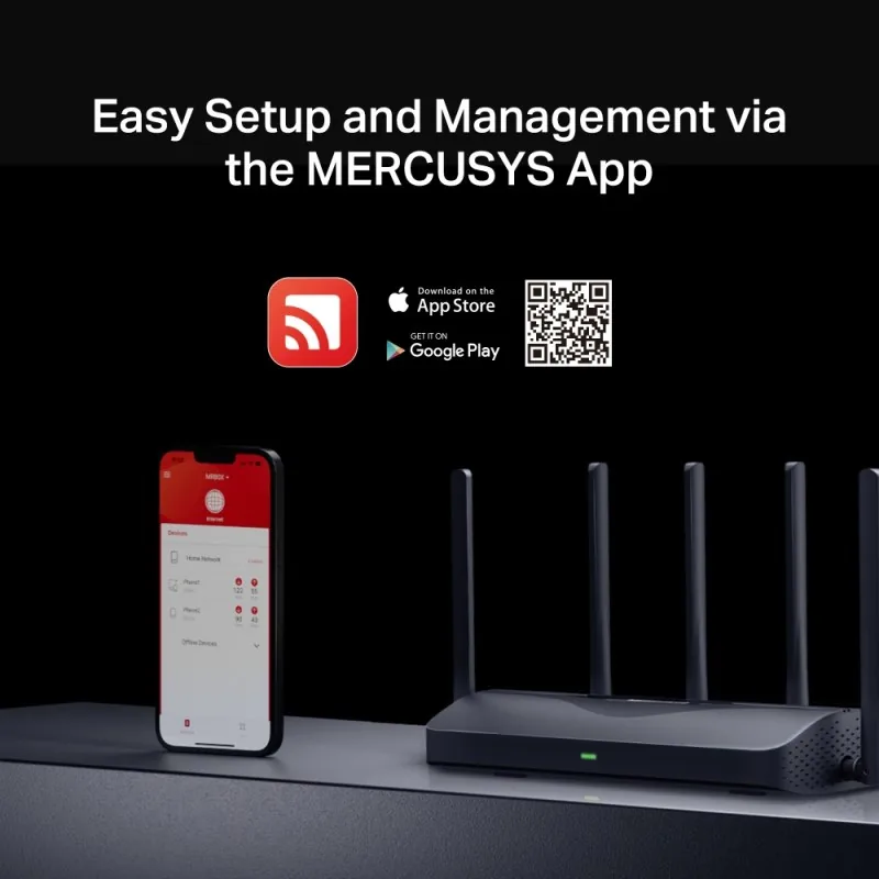 Mercusys MR47BE V1 - Bezdrátový router 3portový switch - 1GbE, 2.5GbE, Wi-Fi 7 Multi-Band