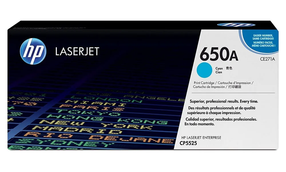 HP 650A - Azurová - originální - LaserJet - kazeta s barvivem (CE271A) - pro Color LaserJet Enterprise CP5520, CP5525, M750