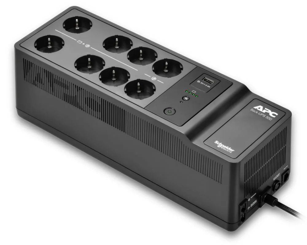 APC Back-UPS - UPS (montáž na stěnu / povrch) - AC 230 V - 300 watt - 500 VA - výstupní konektory: 8