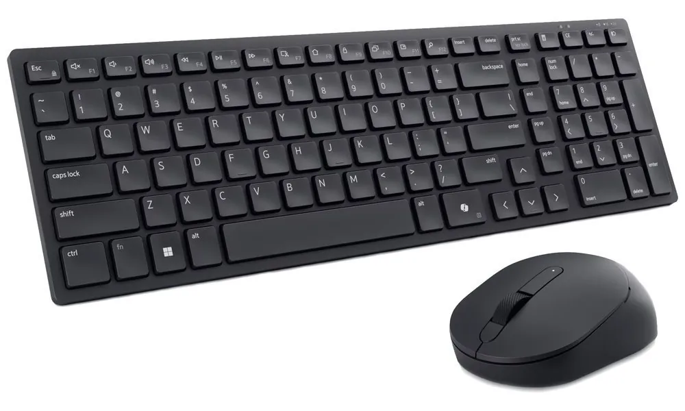 Dell Pro KM555 - Sada klávesnice a myši - tichý - compact - bezdrátový - 2.4 GHz, Bluetooth - QWERTZ - česká/slovenská - černá - s 3 years Advanced Exchange Service