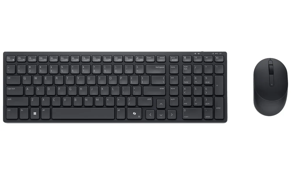 Dell Pro KM555 - Sada klávesnice a myši - tichý - compact - bezdrátový - 2.4 GHz, Bluetooth - QWERTZ - česká/slovenská - černá - s 3 years Advanced Exchange Service