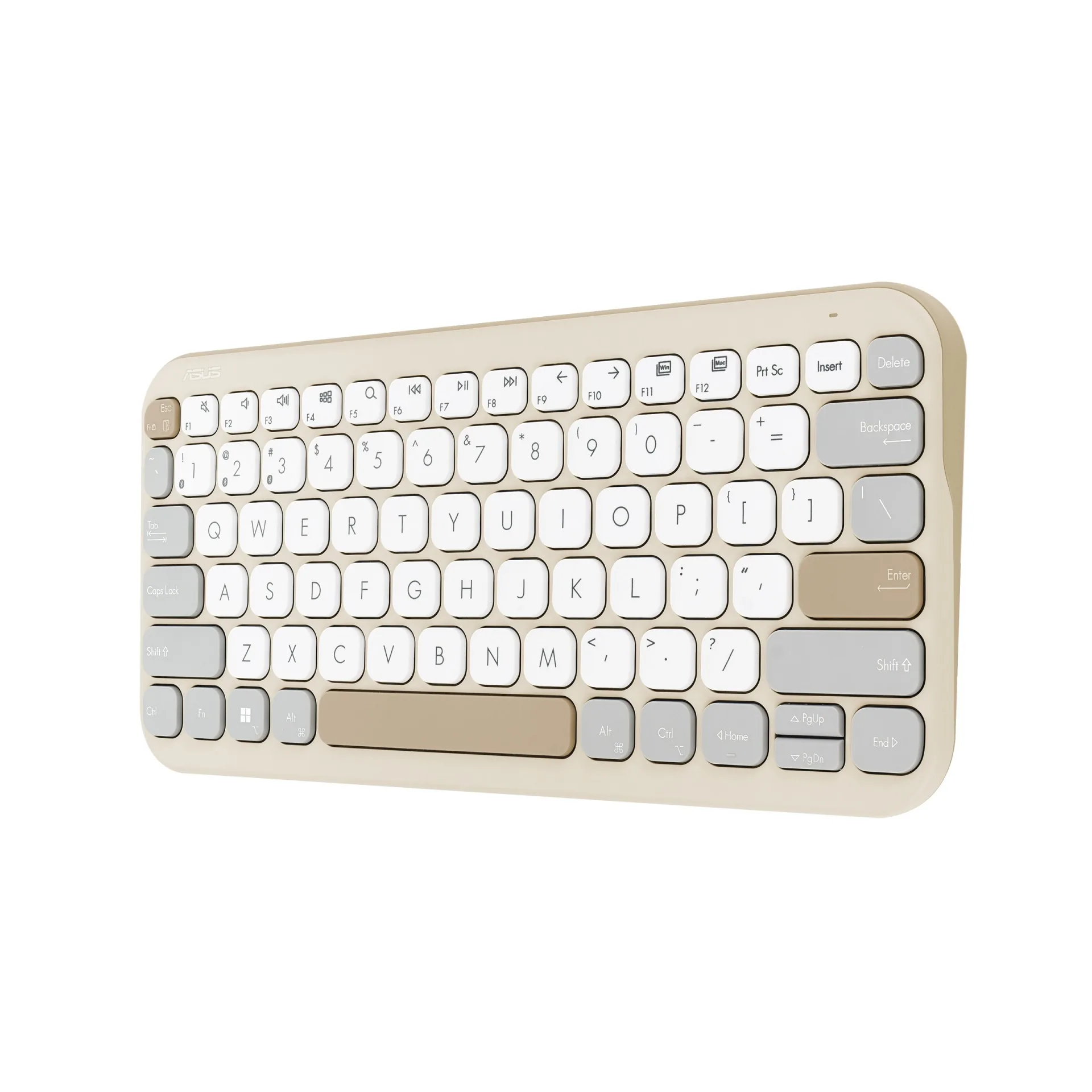 ASUS Marshmallow KW100 Copilot version - bezdrôtová klávesnica, Oat Milk, CZ SK
