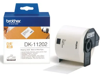 Brother DK-11202 - Černá na bílé - 62 x 100 mm 300 štítky (1 role x 300 expediční nalepovací štítky - pro Brother QL-1050, QL-500, QL-550, QL-560, QL-570, QL-650, QL-710, QL-720, QL-820