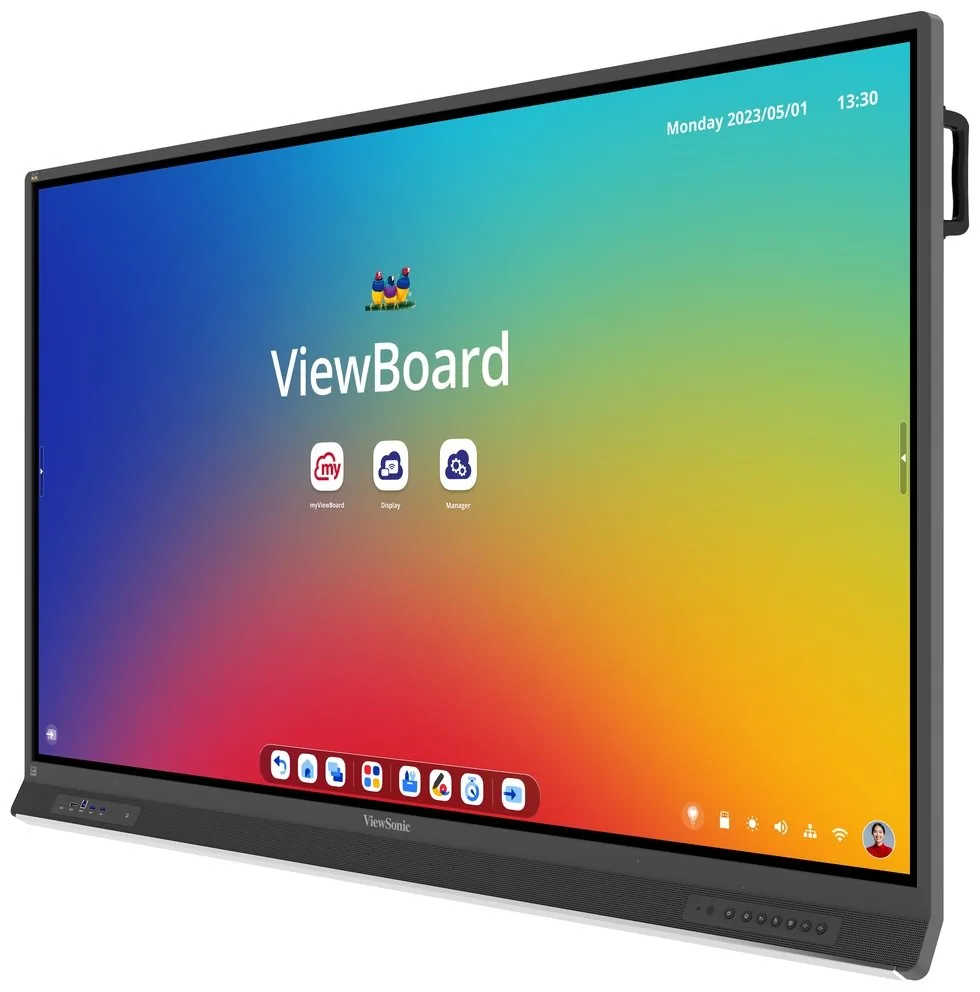 ViewSonic Flat Touch Display IFP7553 75" UHD 450nits, 5500:1, 8G RAM 128GB HDMI VGA USB-C RJ45 x2, RS232 x1, Grey