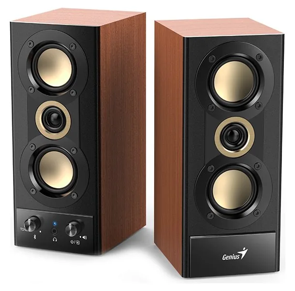 Genius reproduktory SP-HF800BT, 2.0, 20W, černo-hnědé, Bluetooth 5.3
