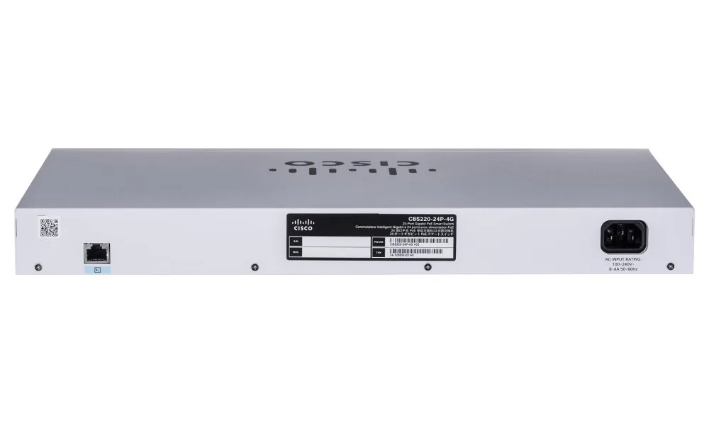 Cisco Business 220 Series CBS220-24P-4G - Přepínač - inteligentní - 24 x 10/100/1000 (PoE+) + 4 x Gigabit SFP (uplink) - Lze montovat do rozvaděče - PoE+ (195 W)