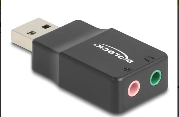 Delock - Adaptér USB-A/jack sluchátek - USB s piny (male) do mono mini jack, mini-phone stereo 3.5 mm se zdírkami (female) - cerná