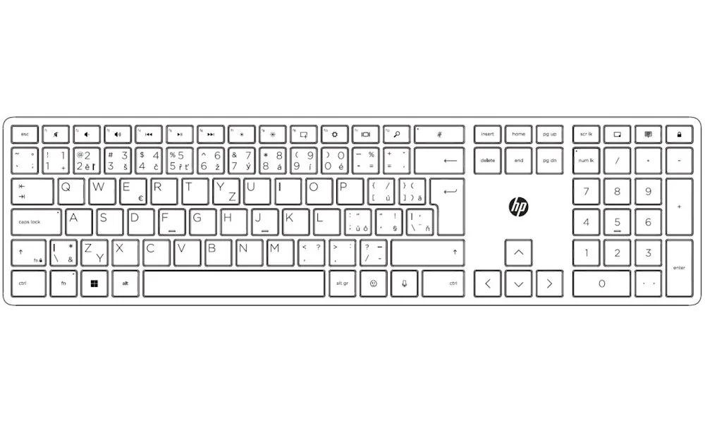HP 125 G2 - Klávesnice - 100% - full size - USB - česká/slovenská - černá