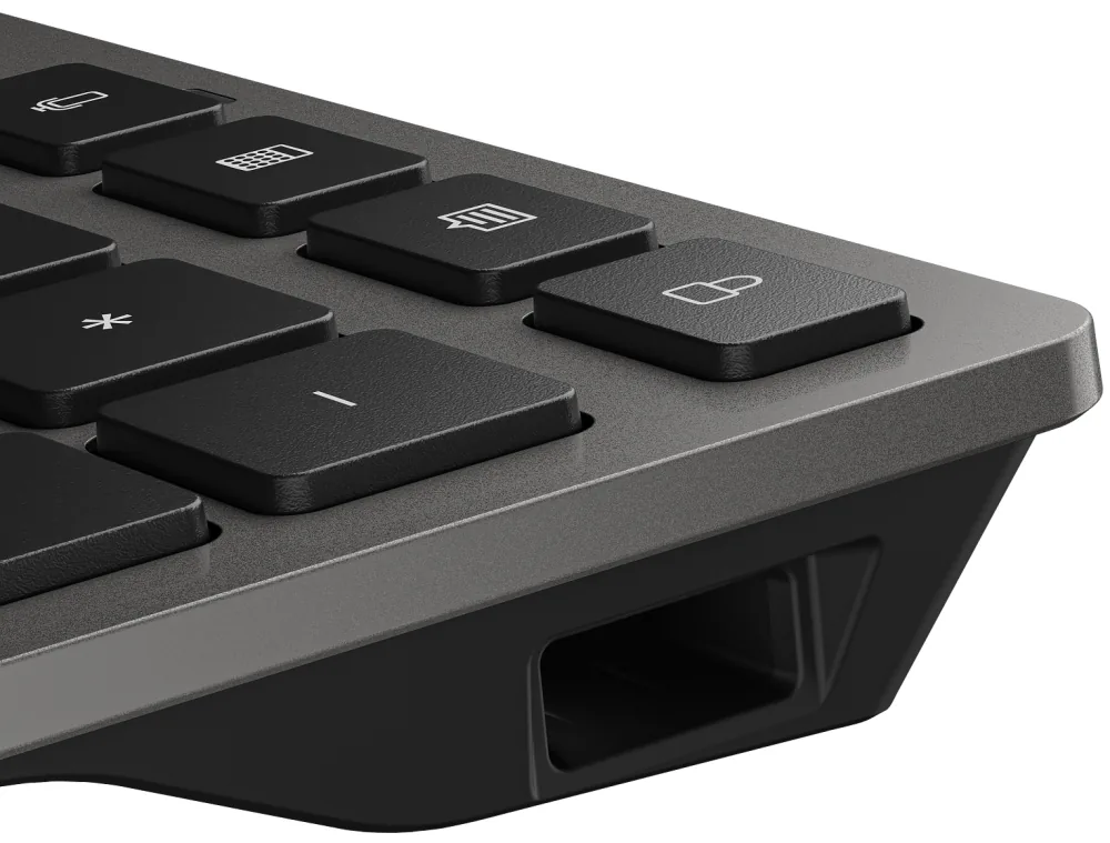 HP 725 - Klávesnice - více zařízení, dobíjecí, napájené pomocí SuperCapacitor - full size - bezdrátový - Bluetooth, 2.4 GHz - česká/slovenská - nightfall black