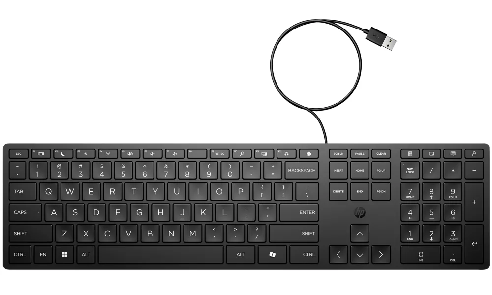 HP Desktop 320K - Klávesnice - 3-zónová rozložení, nízký profil klávesového zdvihu - full size - USB - česká/slovenská - černá - Smart Buy