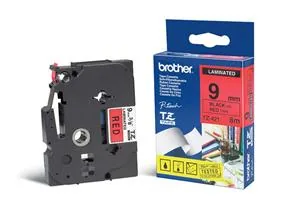 Brother TZe-421 - Samolepicí - černá na červené - Role (0,9 cm x 8 m) 1 kazeta/y lamino páska - pro Brother PT-P750, P950; P-Touch PT-1005; P-Touch Cube PT-P300; P-Touch Cube Plus PT-P710