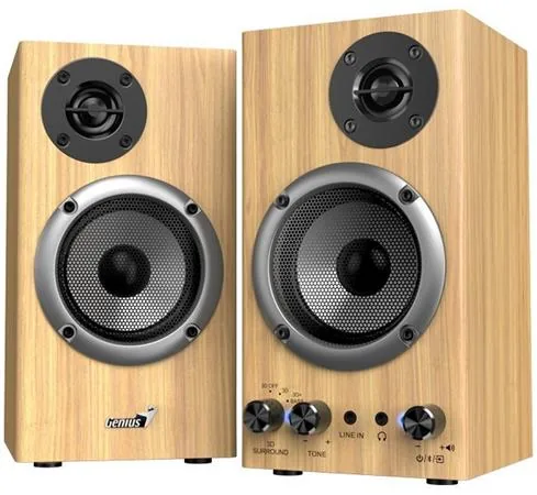 Genius reproduktory SP-HF520BT, 2.0, 20W, barva borovice, AUX/Bluetooth 5.3