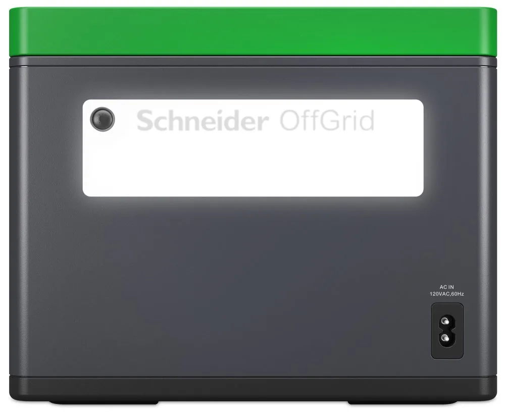 Schneider OffGrid 500 - Přenosná napájecí stanice - LCD, lithium-ion, 2 zásuvky CEE 7/3 schuko, sinusový, 3 USB-A, 2 USB-C, bezdrátová nabíječka - AC 195 - 265 / DC 12 -30 V - 500 watt - lithium-iontová - 517 Wh - výstupní konektory: 2 - černá, zelená