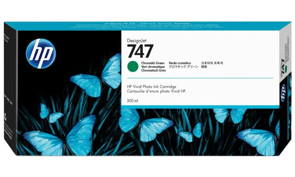 HP 747 - 300 ml - chromatická zelená - originální - DesignJet - inkoustová cartridge - pro DesignJet Z9+ PostScript, Z9+dr PostScript