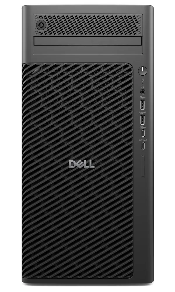 Dell Pro Max Tower T2 FCT2250 - AI PC - věž Core Ultra 7 265 / až 5.3 GHz - vPro Enterprise - RAM 16 GB - SSD 512 GB - SED, NVMe, TLC - Intel Graphics - Gigabit Ethernet - Win 11 Pro - monitor: žádný - černá - BTP - s 3 roky ProSupport