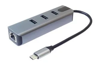 Adapter USB-C na 10/100/1000Mbps + 3xUSB3.2