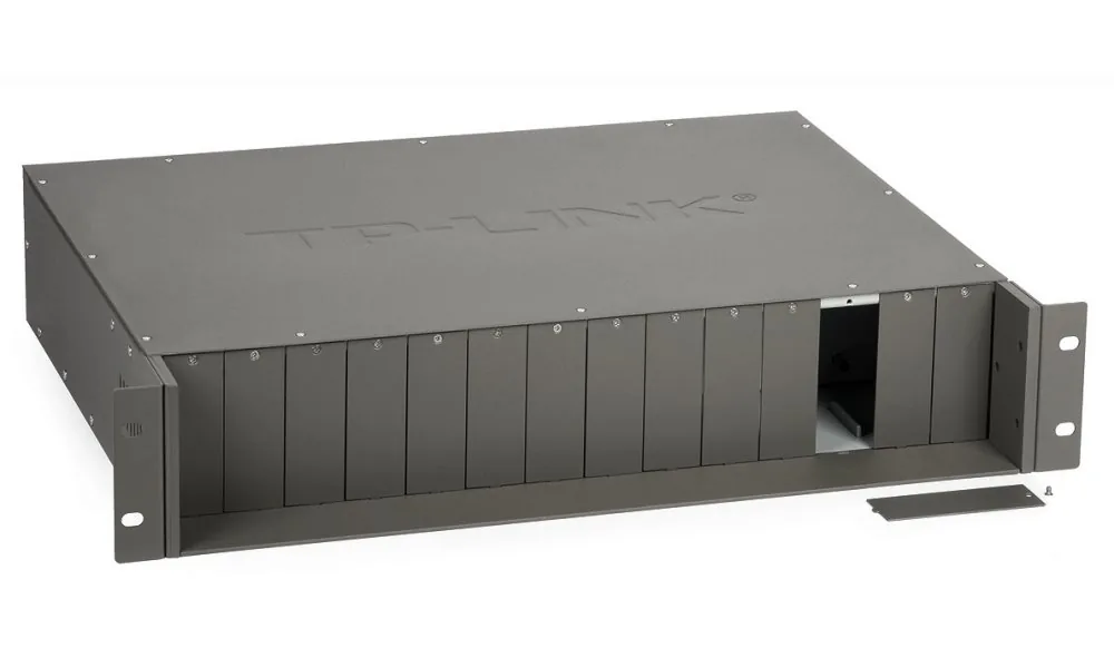 Omada 14-Slot Media Converter Chassis SPEC: 14-Slot, Rackmount FEATURE: Redundant Power Supply, Mounted Two Fans, Compat