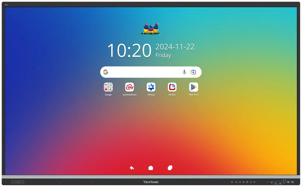 ViewSonic dotykový panel IFP6551 4K 65" Android 14 EDLA,50 Multi touch,400nits,16G RAM 128GB,OPS slot,HDMI, VGA, DP,USB