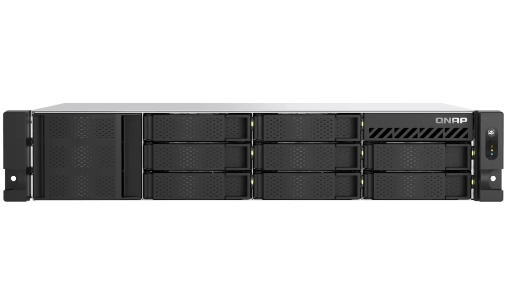 QNAP TS-855eU-RP-8G (2,8GHz, 8GB RAM, 8x SATA, 2x 2,5GbE, 2x M.2 NVMe, 2x PCIe, malá hloubka)