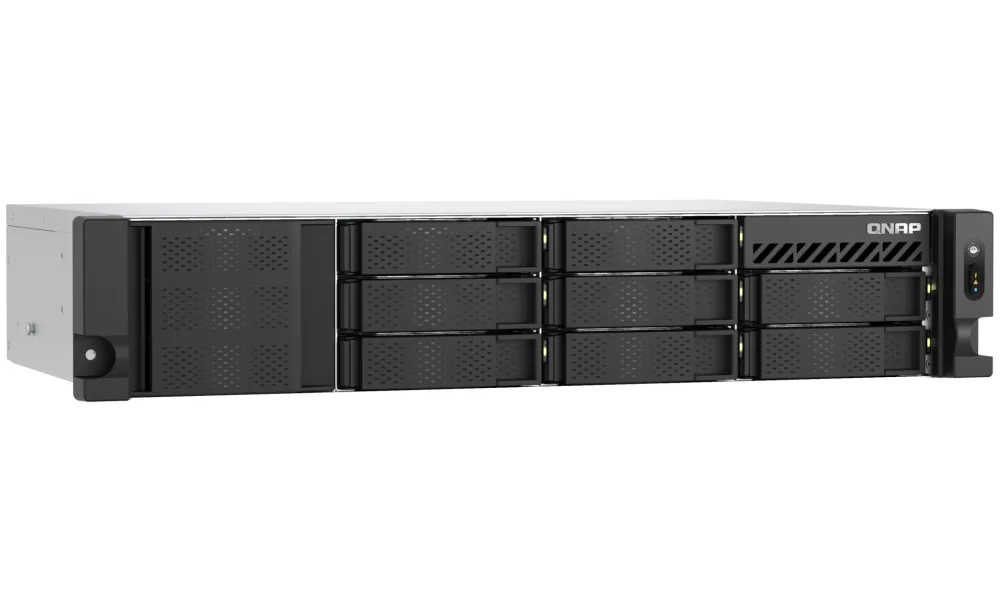 QNAP TS-855eU-RP-8G (2,8GHz, 8GB RAM, 8x SATA, 2x 2,5GbE, 2x M.2 NVMe, 2x PCIe, malá hloubka)