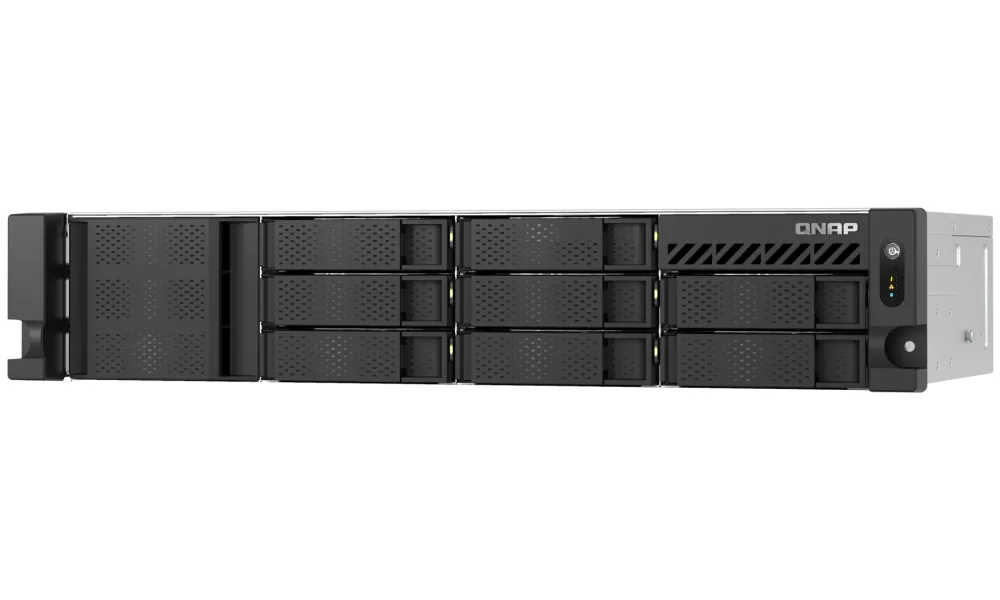 QNAP TS-855eU-RP-8G (2,8GHz, 8GB RAM, 8x SATA, 2x 2,5GbE, 2x M.2 NVMe, 2x PCIe, malá hloubka)