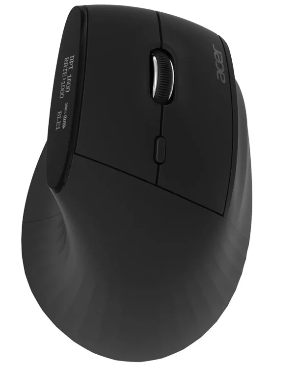Acer Smart Fit/Vertikální/Optická/Pro praváky/8 000 DPI/USB+BT/Černá