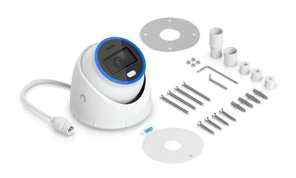 Ubiquiti UniFi AI Turret - Síťová bezpečnostní kamera - otočná - venkovní - vandal / weatherproof / tamper-proof - barevný (Den a noc) - 8 MP - 3840 x 2160 - 4K - pevné ohnisko - audio - GbE - PoE Plus
