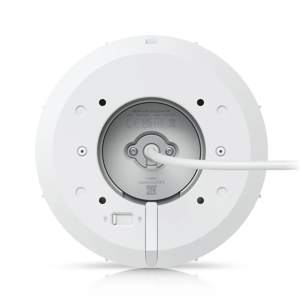 Ubiquiti UniFi AI Turret - Síťová bezpečnostní kamera - otočná - venkovní - vandal / weatherproof / tamper-proof - barevný (Den a noc) - 8 MP - 3840 x 2160 - 4K - pevné ohnisko - audio - GbE - PoE Plus