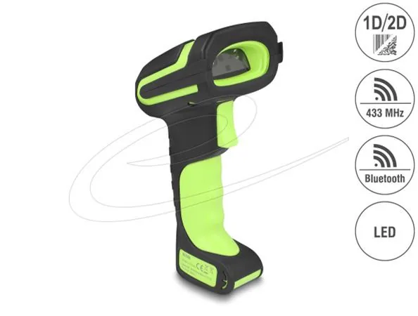 Delock - Skener cárového kódu - rucní - 120 sken / s - dekódovaný - RF(433 MHz), Bluetooth 4.1