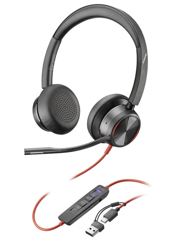 HP Poly Blackwire 8225 - Blackwire 8200 series - náhlavní souprava - náhlavní - kabelové - odstranění šumu - USB-C - černá - certifikováno pro Microsoft Teams, certifikováno UC