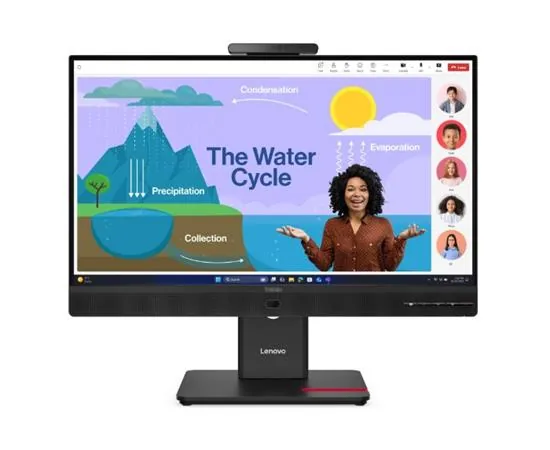 Lenovo ThinkVision T24D-4v - LED monitor - 1920 x 1080 Full HD (1080p) @ 120 Hz - IPS - 250 cd/m? - 1500:1 - 4 ms - HDMI, 2xDisplayPort, 2xUSB-C - reproduktory - černá eclipse