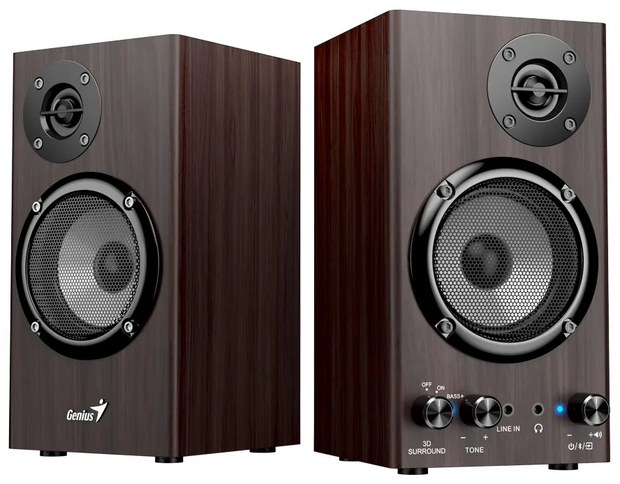 Genius reproduktory SP-HF520BT, 20W, hnědý, dřevěné, AUX/Bluetooth 5.3