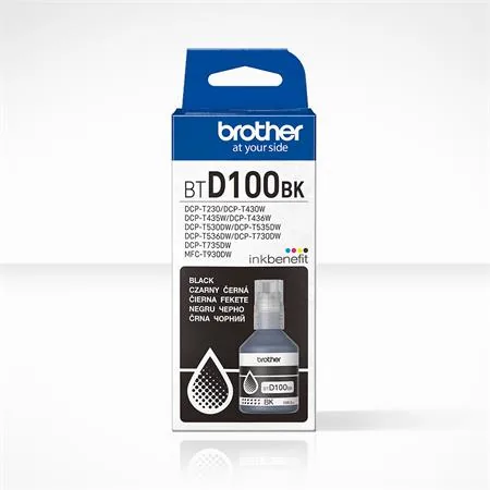 Brother BTD100BK - 108 ml - Vysoká kapacita - cerná - originální - závesný box - doplnení inkoustu - pro Brother DCP-T530DW, DCP-T730DW, MFC-T930DW