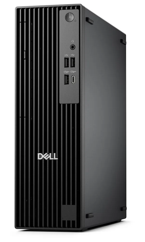 Dell Pro Slim QCS1255 - AI PC - štíhlý desktop Ryzen 3 8300G / až 4.9 GHz - RAM 8 GB - SSD 512 GB - NVMe, Class 25 - Radeon 740M - Gigabit Ethernet, Bluetooth, IEEE 802.11ax (Wi-Fi 6E) - Win 11 Pro - monitor: žádný - černá - BTP - s 3 roky ProSupport