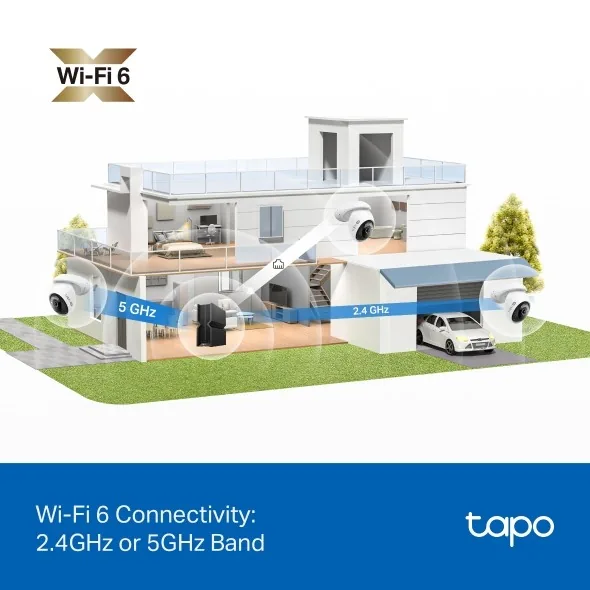 Tapo C560WS V1 - Síťová bezpečnostní kamera - otáčení/naklonění - venkovní - odolná vůči povětrnostním vlivům - barevný (Den a noc) - 8 MP - 3840 x 2160 - 4K - pevné ohnisko - audio - bezdrátový - Wi-Fi - 802.11ax, 2.4GHz radio, LAN 10/100 - H.264