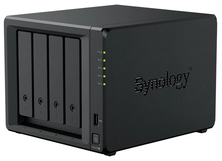 Synology Disk Station DS425+ - Server NAS - 4 zásuvky - SATA 6Gb/s - HDD - RAID JBOD, 0, 1, 5, 6, 10 - RAM 2 GB - Gigabit Ethernet / 2.5 Gigabit Ethernet - iSCSI podpora