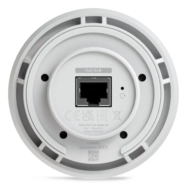 Ubiquiti UniFi Protect G6 - Síťová bezpečnostní kamera - bullet - interiérový, venkovní - odolná vůči povětrnostním vlivům - barevný (Den a noc) - 8 MP - 3840 x 2160 - 4K - pevné ohnisko - audio - LAN 10/100 - DC 37 - 57 V / PoE
