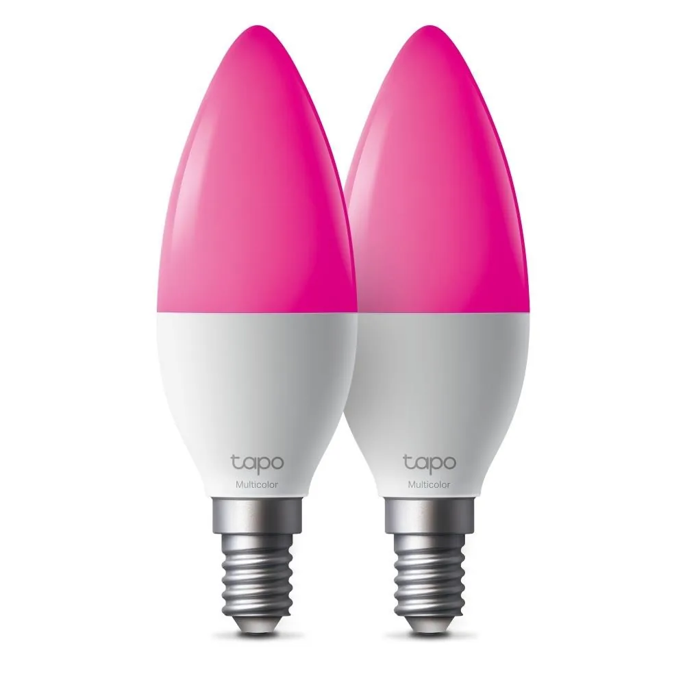 Tapo L430C V1 - LED žárovka - tvar: B38 - E14 - 4.8 W (ekvivalentní 40 W) - třída F - 16 milionů barev/teplé až studené bílé světlo - 2500-6500 K (balení 2)