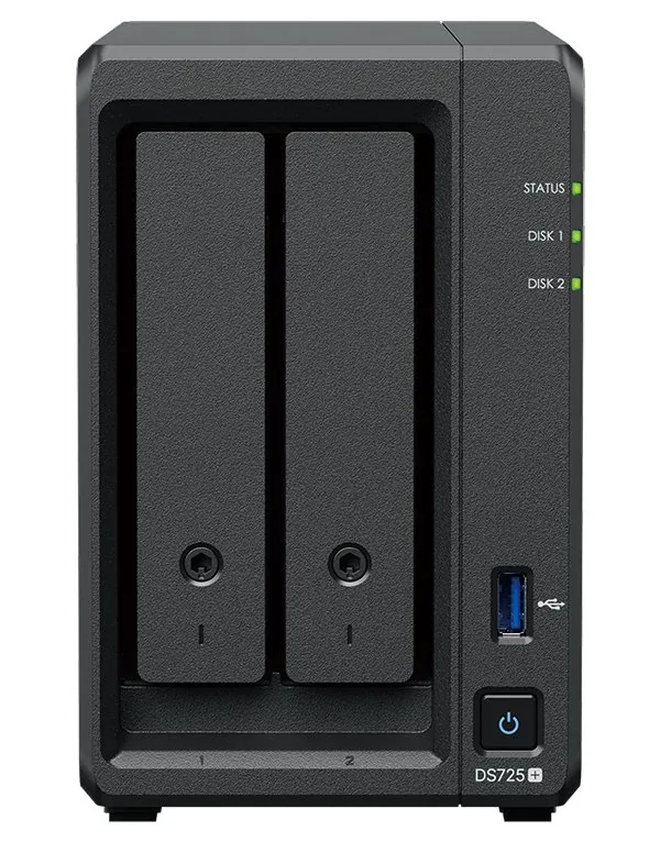 Synology Disk Station DS725+ - Server NAS - RAID JBOD, 0, 1, 5, 6, 10 - RAM 4 GB - 2.5 Gigabit Ethernet - iSCSI podpora