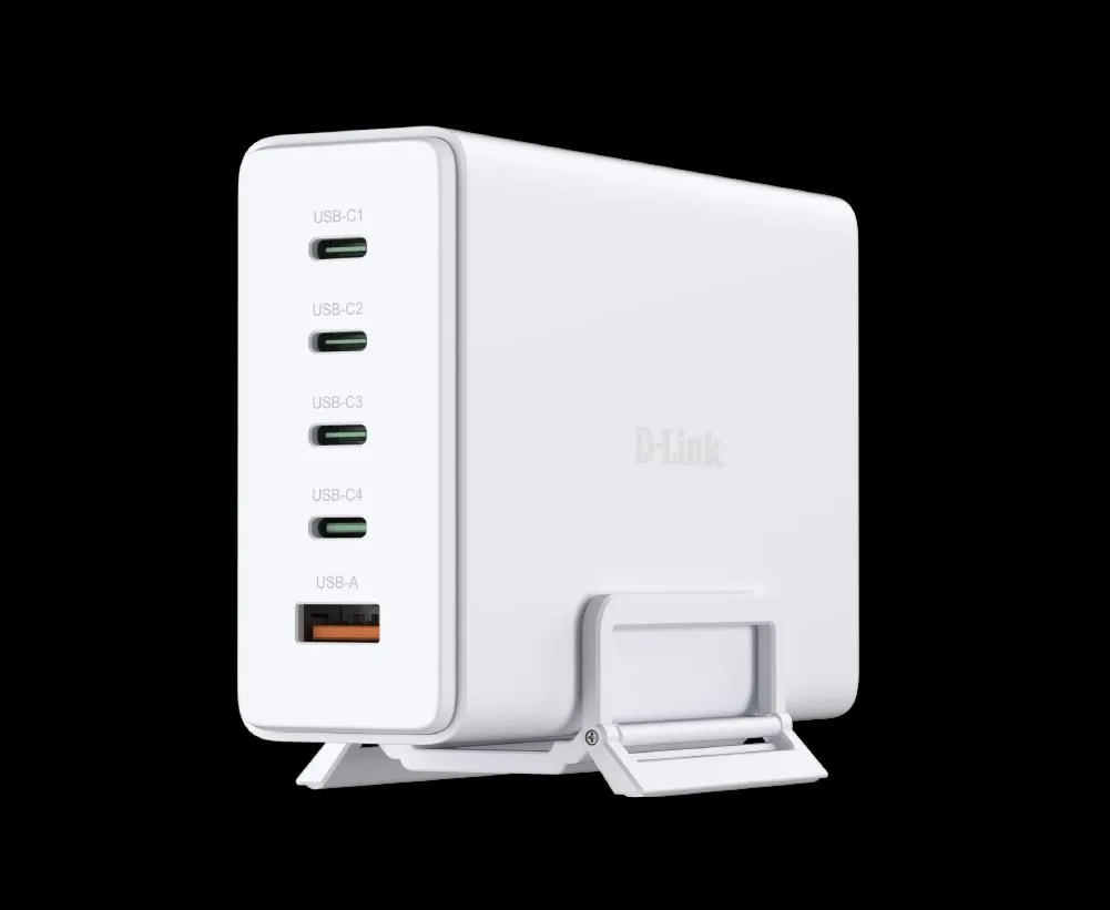 D-Link DCF-241 - Sítový adaptér - GaN + AC napájecí adaptér - 240 watt - 5 A - napájení Power Delivery 3.1, QC 4.0 - 5 výstupní konektory (4 x USB-C, USB typ A) - Evropa