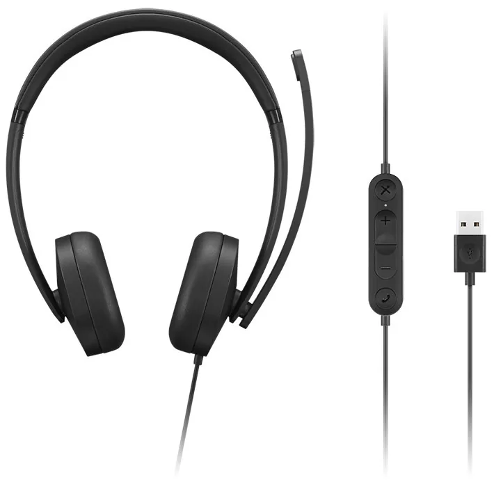 Lenovo Gen 2 - Náhlavní souprava - náhlavní - kabelové - USB-A - černá