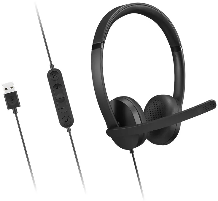 Lenovo Gen 2 - Náhlavní souprava - náhlavní - kabelové - USB-A - černá