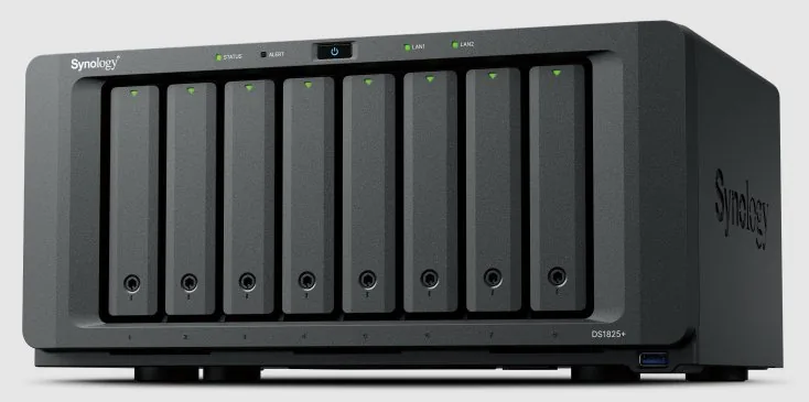 Synology Disk Station DS1825+ - Server NAS - 8 zásuvky - RAID JBOD, 0, 1, 5, 6, 10 - RAM 8 GB - 2.5 Gigabit Ethernet - iSCSI podpora