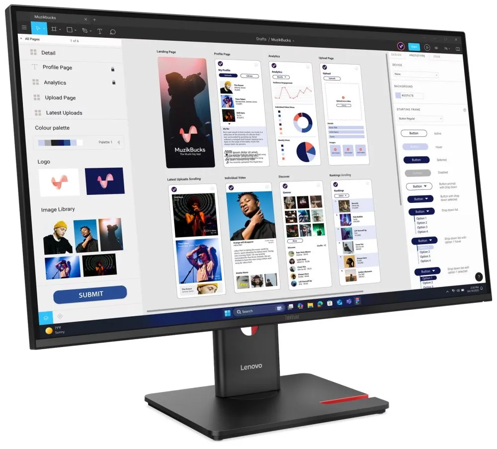 Lenovo ThinkVision T32UD-40 - LED monitor - 3840 x 2160 4K @ 60 Hz - IPS - 350 cd/m? - 1500:1 - HDR10 - 4 ms - černá eclipse - s ThinkVision MC 60 monitor webcam