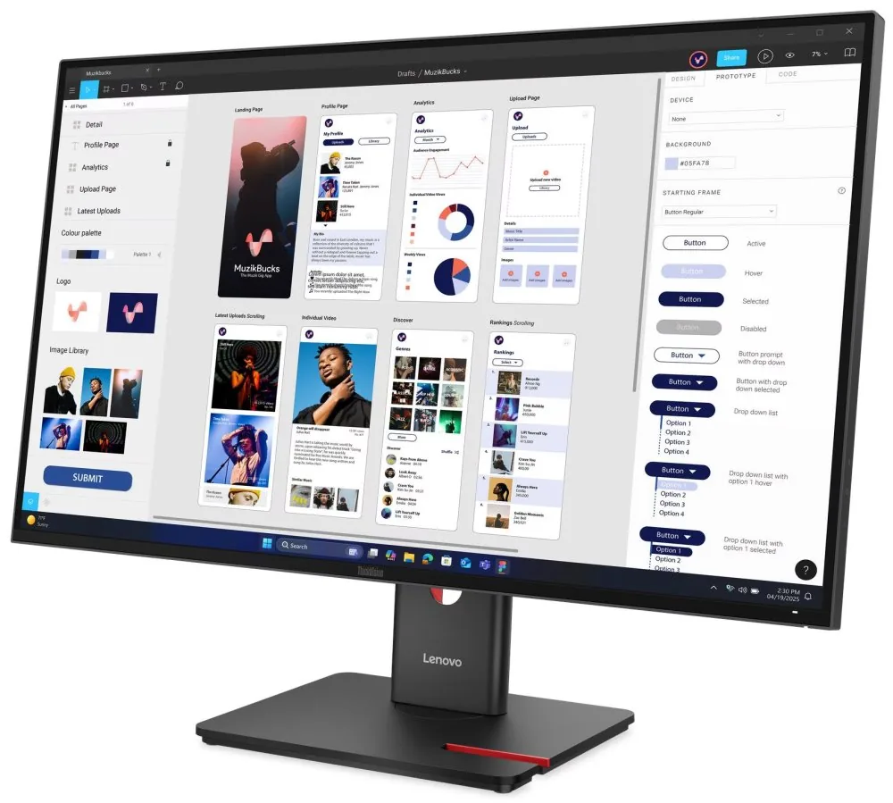Lenovo ThinkVision T32UD-40 - LED monitor - 3840 x 2160 4K @ 60 Hz - IPS - 350 cd/m? - 1500:1 - HDR10 - 4 ms - černá eclipse - s ThinkVision MC 60 monitor webcam