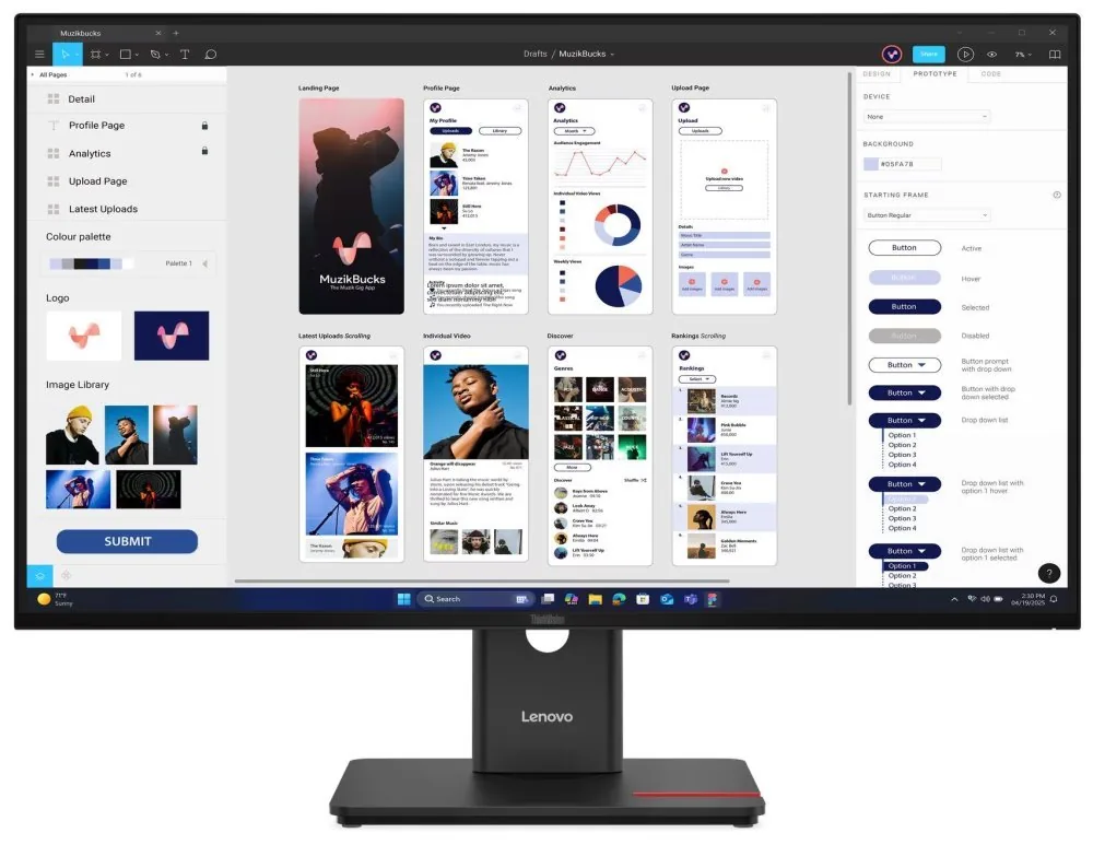 Lenovo ThinkVision T32UD-40 - LED monitor - 3840 x 2160 4K @ 60 Hz - IPS - 350 cd/m? - 1500:1 - HDR10 - 4 ms - černá eclipse - s ThinkVision MC 60 monitor webcam
