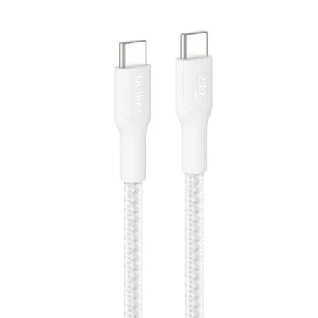 Belkin BOOST CHARGE PRO USB-C/USB-C kabel 240W, 3m, bílý - odolný